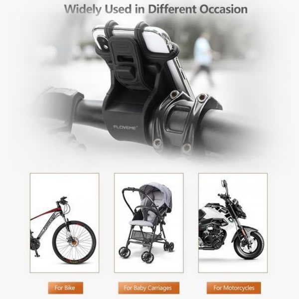 Mobilhållare till Cykel, barnvagn & MC Universal Floveme Svart