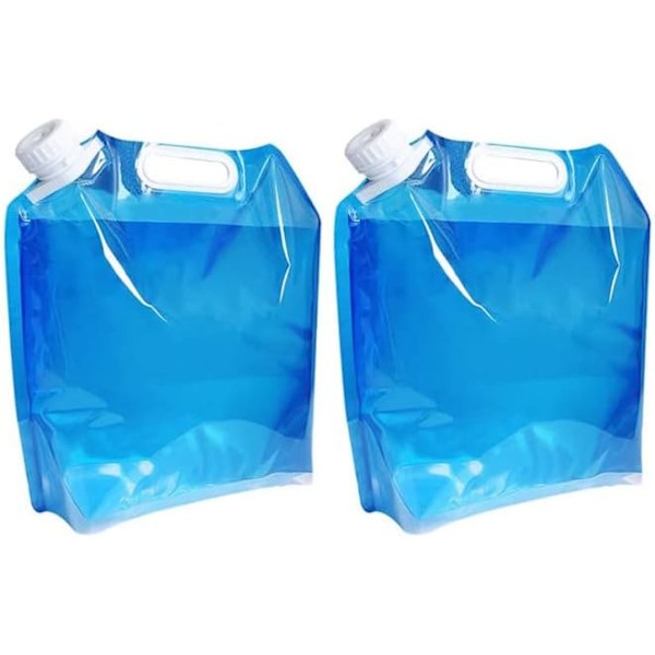 5L sammenleggbar vanntank uten BPA, bærbar for camping, BBQ - med lokk Blue 5 l