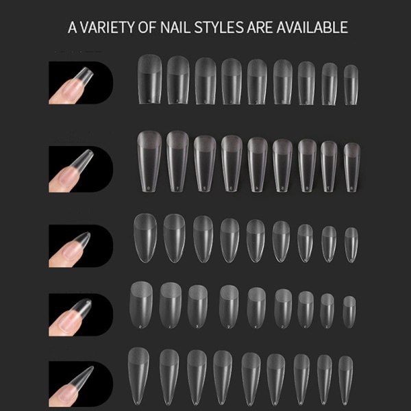 240st Gel X Fake Nails Tip Press on Extension Acrylic Full 03 SQBB