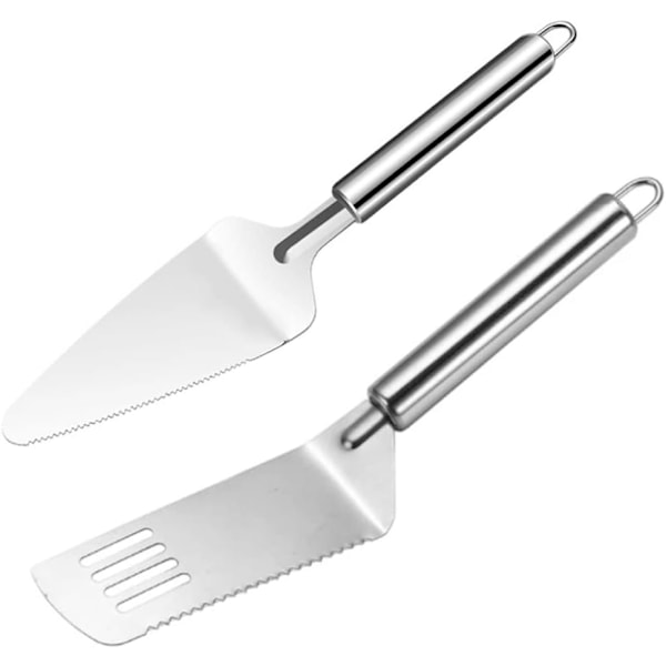 Kakspade set rostfritt stål bröllopstårta skärare multifunktionell pajserver för lasagne som skär 2 st tårta, paj- och konditorservrar
