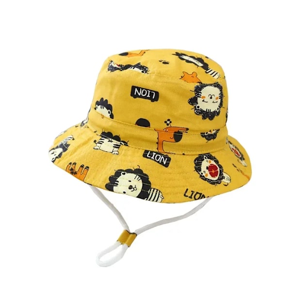 Ny Panama Baby Flickhatt Cap Resor Pojkar Fiskarkeps Cap Barn Hinkhattar Bomull Toddler Baby navy dinosaur 52cm(sopii 2-5 vuotta)