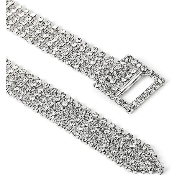 1 bit sexigt heldiamanthalsband, nyckelbenshalsband, lämplig för kvinnor (silver)