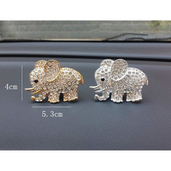 Auto Diamond Elephant Bilventilklämma, Bling Bilcharm (Silver) Silver