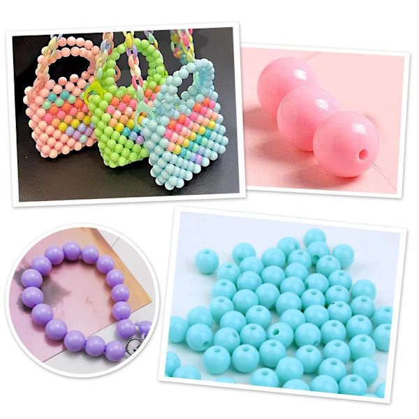 Candy Väri Akryyli Pyöreät Helmet 3Mm-12Mm Löysät Pallot Välihelmet Neulonta & Korujen Valmistukseen vaaleanpunainen 4 4mm 700kpl