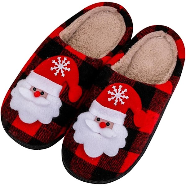 Mukavat joulutossut miehille ja naisille, hirvieläimen plussikuvio Santa Claus G 42/43 EU