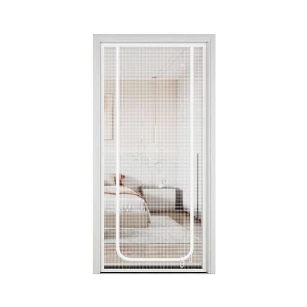 Katteavvisende dørgardin med glidelås, slitesterkt nett, hvit white 90x200cm