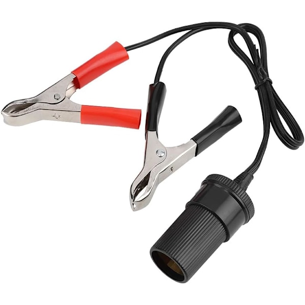 Sigarett-tenneradapter, 12V bilbatteriklemme på adapter Sigarettuttak Tenner Reiselader