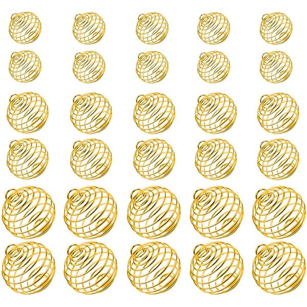 Spiral Bead Cages Hopeapinnoitetut Ripustimet Kaulakorun Ripustimet Korujen Valmistukseen Käsityötarvikkeet Kulta gold S M L
