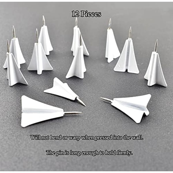 Vita 12 stk Kreative Push Pins - Tommelspiker, Spikhuvud, Trykk, Smiidig, Hold Fast, Liten Hull, Lang Nok For Å Håndtere