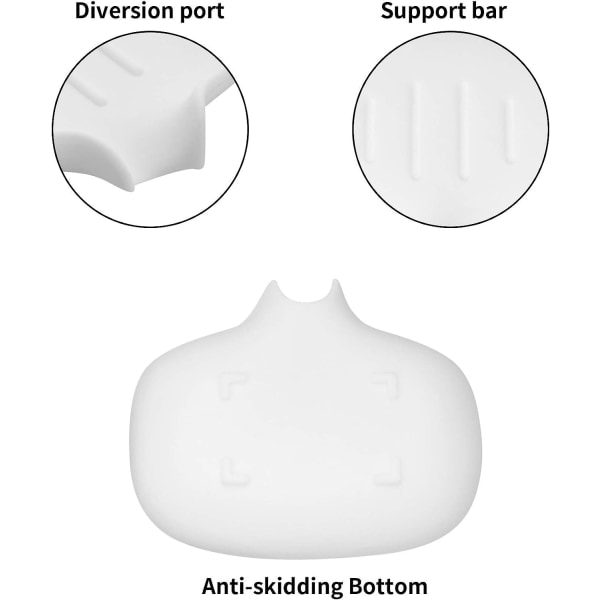 2 st silikontvålskål, tvålavloppsskål, tvålsparare, självdränerande tvålhållare, tvålbricka för dusch, badrum, kök, bänkskiva - vit