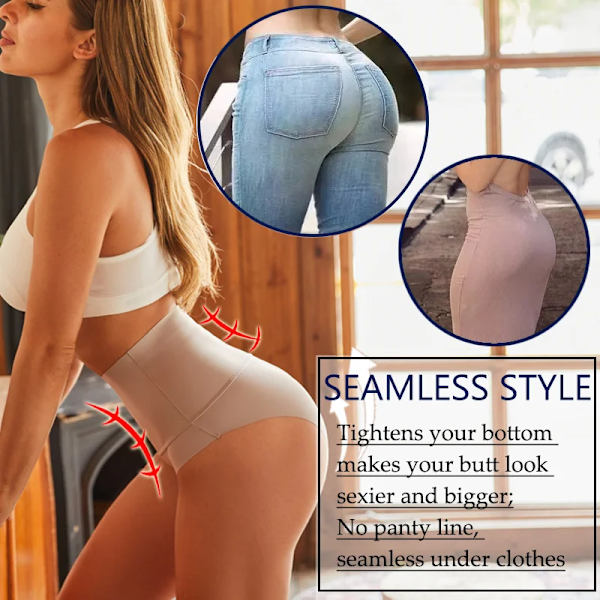 Sömlösa högmidja underkläder Damtrosor Magkontrollbyxor Sexig Stor storlek Andas Slimming Butt Lifter Underkläder S-XL Elf Red M