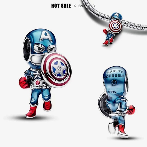 Disney Marvel Deadpool Wolverine -riipushelmi Sopii Pandora-rannekoruihin ja -kaulakoruihin Naisille DIY-riipushelmiä 925 Sterlinghopea Korut Lahjat WSD008