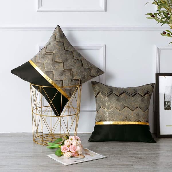 Pudebetræk - 45cmx45cm - sort - Pudebetræk - 2 stk. - Høj kvalitet - Holdbart
