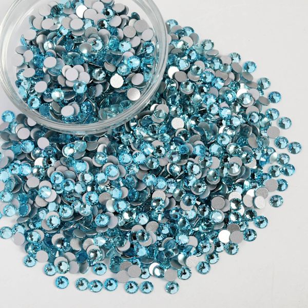 14400 stk Røde Flatback Rhinestones for DIY Håndverk, Akvamarin, SS20, 4,6-4,8 mm Aquamarine SS20/14400pcs