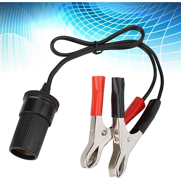 Sigarett-tenneradapter, 12V bilbatteriklemme på adapter Sigarettuttak Tenner Reiselader
