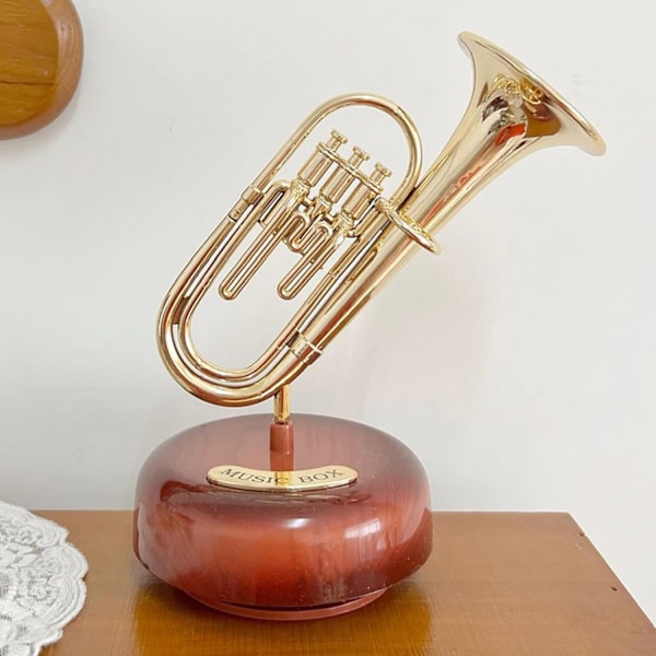 Musiikkilaatikot tytöille – Klassinen gramofoni nostalginen laatikko, äitienpäivän koriste Trumpet speldosa