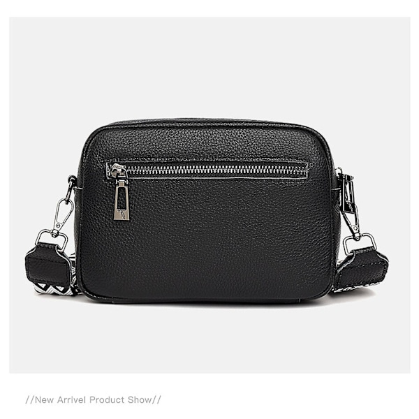 Crossbody-väska Liten axelväska i läder för kvinnor med dragkedja - Perfekt khaki