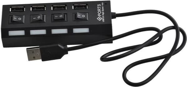 4-portars Multi USB 2.0 Hub Splitter Divider Switch - Lämplig för bärbar dator / Apple Mac / Macbook & Windows - Med LED-belysning