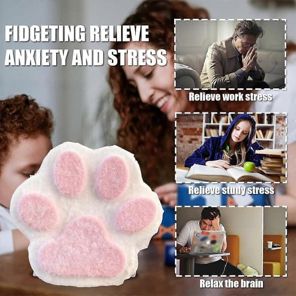 Taba Squishy Stor Kattepote Silikone Klemmelegetøj til Stresslindring, Kattepote Kæmpe Pote Squishy Sensorisk Legetøj - Perfekt Hvid White_max White