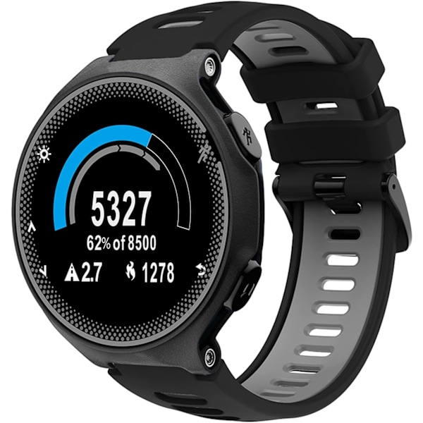 Silikonklokkearmbånd med rustfritt stålspenne, erstatningsreim for Garmin Forerunner/ 235/235lite/ 220/230/620/630/735xt, for Garmin Approach S20/S5/S6