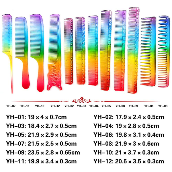 Rainbow Comb Frisörsalong Utrustning Plastkam Hårklippning Stylingverktyg Personlig hälsovård Tillbehör Tillbehör