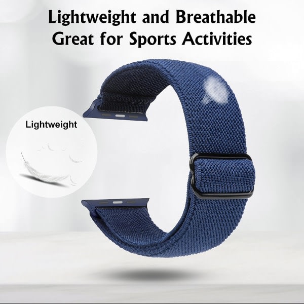CQBB Stretchigt watch kompatibel för Apple Watch Band 41 mm 40 mm 38 mm Bekvämt justerbart sportband för kvinnor män - blå