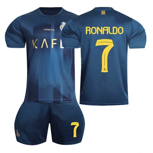 Cristiano Ronaldo #7 23-24 Al Nassr FC Fodboldtrøje til børn Træningstøj til voksne Høj kvalitet Ronaldo No. 7+mørkeblå Ronaldo No. 7+dark blue 20