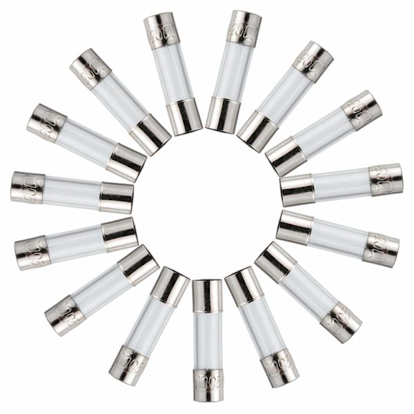 F6.3AL250V Hurtigblæsende Sikringer - 6.3A 250V Glasrør, Hurtigvirkende Sikringer (20-pak)