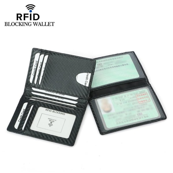 SQBB Ultratunn plånbok - den enklaste dubbelvikbara plånboken med RFID-korthållare med ID-kortsfönster null none