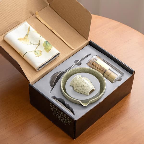 Matcha-set - Set med 7 delar - Matcha startkit - Matcha-visp - Det perfekta setet för traditionell matcha - Bambu - Vackert förpackat