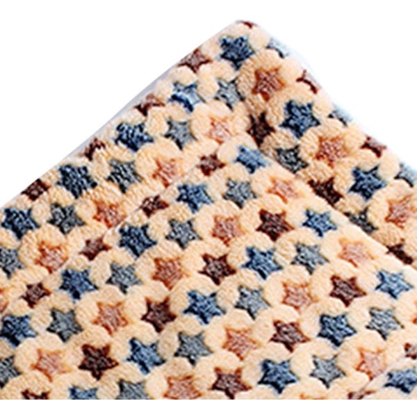Plysch Star Pet Filt Coral Velvet Sängkudde Valp Liggunderlag Sommar Coral Velvet Pet Kennel Varm kudde Beige, L: 75x50cm,