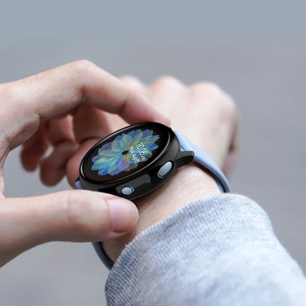 Galaxy Watch Active 2 Fodral 44mm med Inbyggt Härdat Glasskydd Black for Active 2 44mm