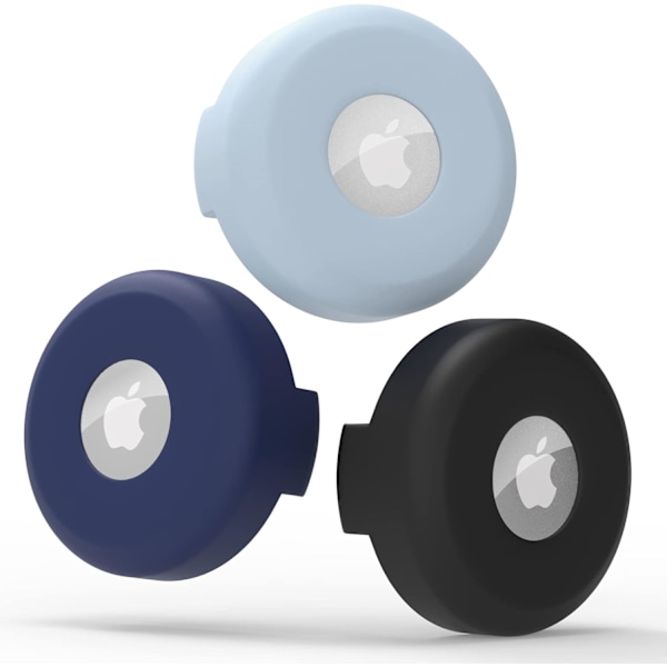 AirTag-koiranpanta-suoja, 3-pakkauksessa vedenkestävä silikonikotelo Apple AirTagille Black + midnight blue + jeans blue