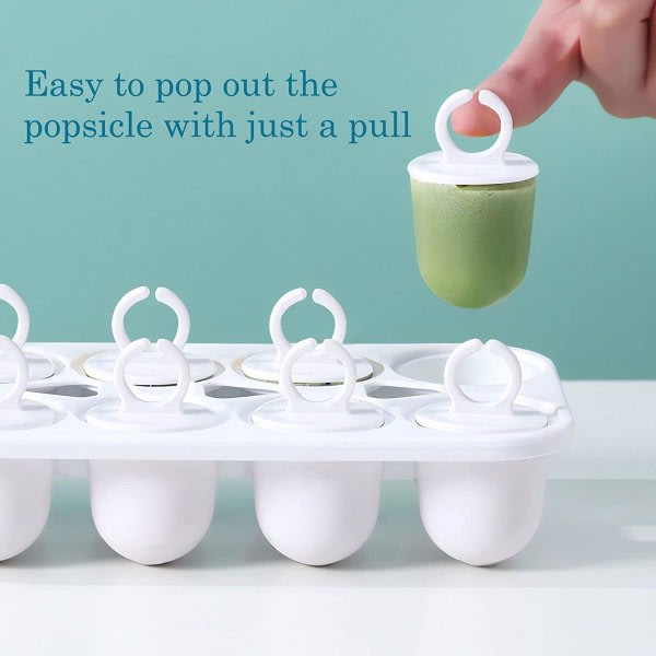 CQBB Popsicles molds för barn med droppbricka Set med 10 BPA-fria ispopmaskiner