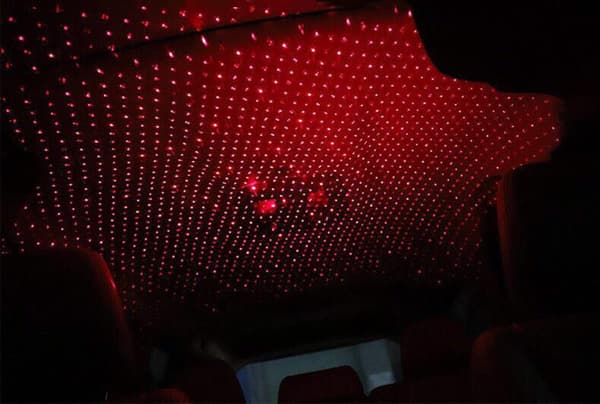 USB Stjerneprojektor Nattelys, Justerbart Stjernehimmel Bil Lys (Rød) Red