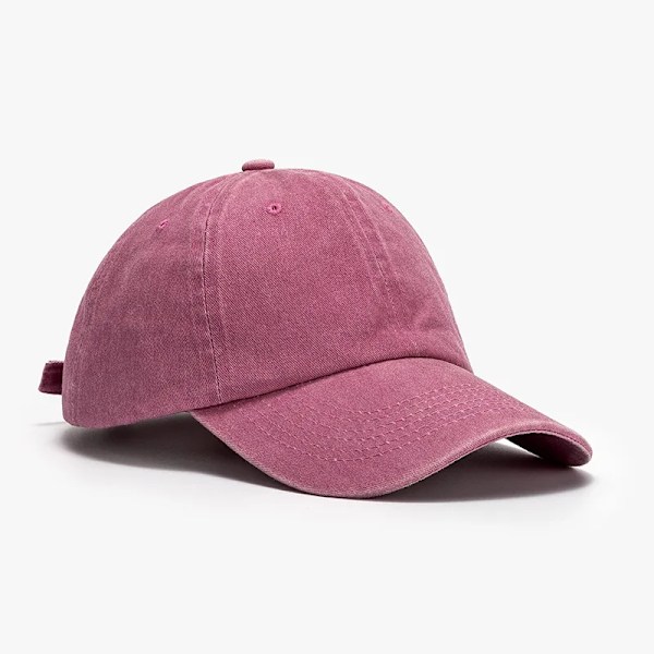 Tvättat vanligt keps Retro Justerbar Original Klassisk Lågprofil Bomulls Golfhatt Okonstruerad Cap Herr Kvinnor Rosa Justerbar