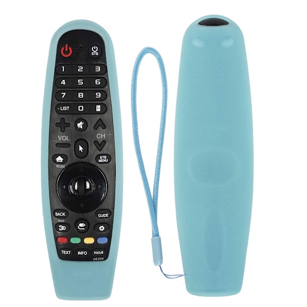 Stötsäkert fodral för LG Smart TV-fjärrkontroll - kompatibel med LG Magic Remote AN-MR19BA/AN-MR18BA/AN-MR650/AN-MR600 fluorescerande blå