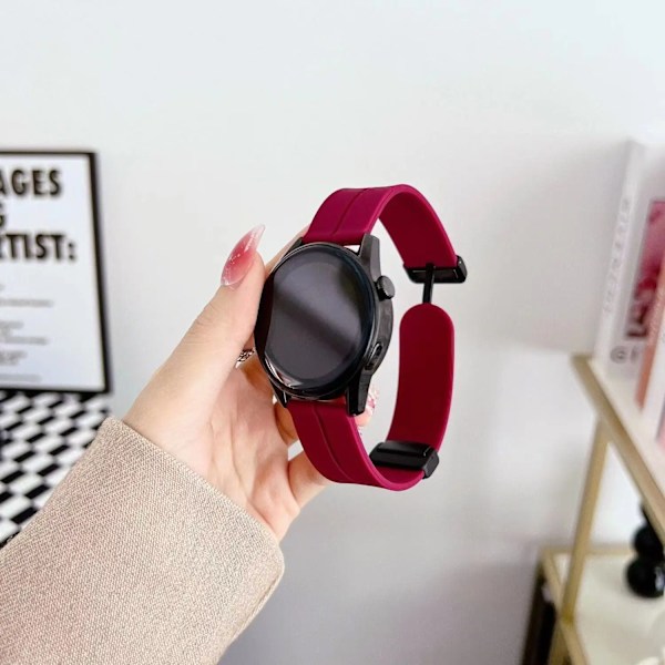 Magnetlås Silikonrem För Huawei Watch 3 pro GT3 GT2 42mm 46mm För Mi Watch S1 Pro/ Watch 2 20mm 22mm Bälte Armband klöver Huawei watch3 pro