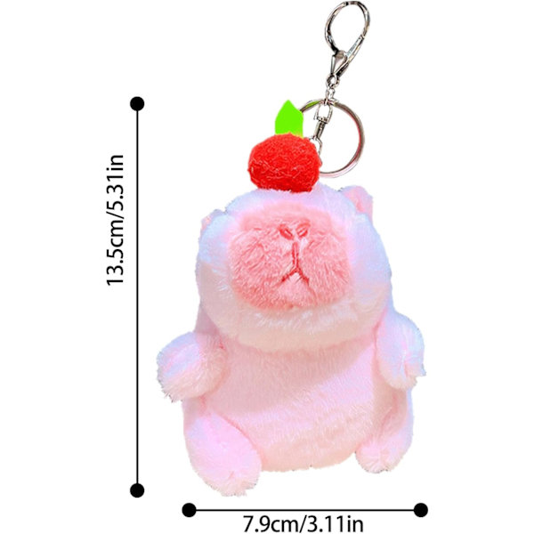 Laulava Capybara plyysiavainperä - luova musiikkipehmolelu riipus, reppukoriste Rosa