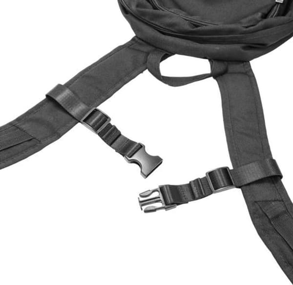 Justerbar brystrem til rygsække | Brystrem skuldertaske | Med quick release | Quick Release | Til backpacking, camping, ferier mv. | Sort