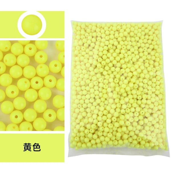 Candy Färg Akryl Runda Pärlor 3Mm-12Mm Lösa Bollar Spacer Pärlor För Nålslöjd & Smyckestillverkning Gul 7 12mm 25st