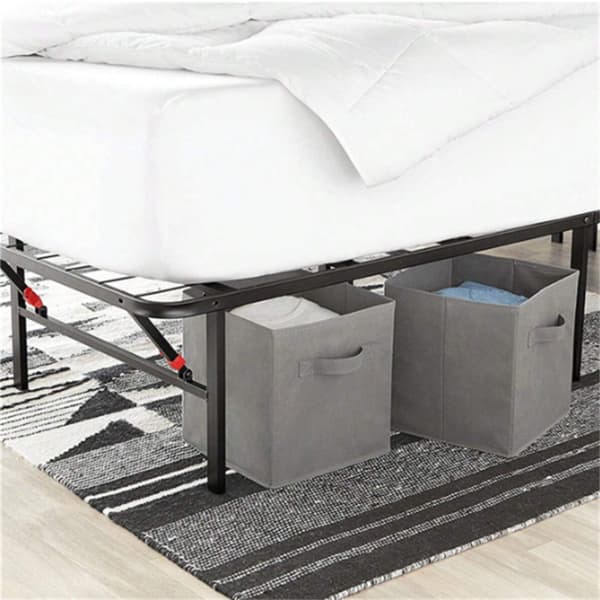 Foldable Fabric Storage Cube with Handles, 6-Pack, Solid Gray, 28x28x28 cm-max