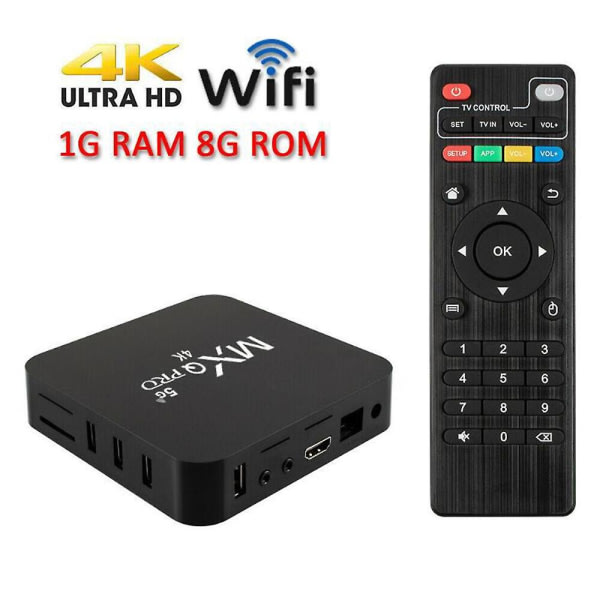 UK 2023 X98Q Android 11.0 TV Box | 4K UHD WiFi Set Top Player | 16GB/8GB 5G-anslutning med HDMI - Ultramodern mediaenhet 5 fjärrkontroller