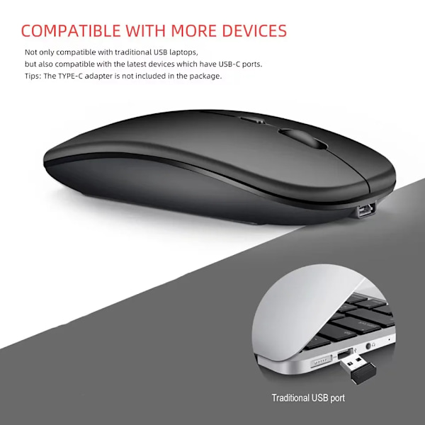 Uppladdningsbar trådlös mus Gamer 2.4G USB Bluetooth-kompatibel möss för bärbar dator Pad Tablet Macbook Ergonomisk spelmus Rosa 1