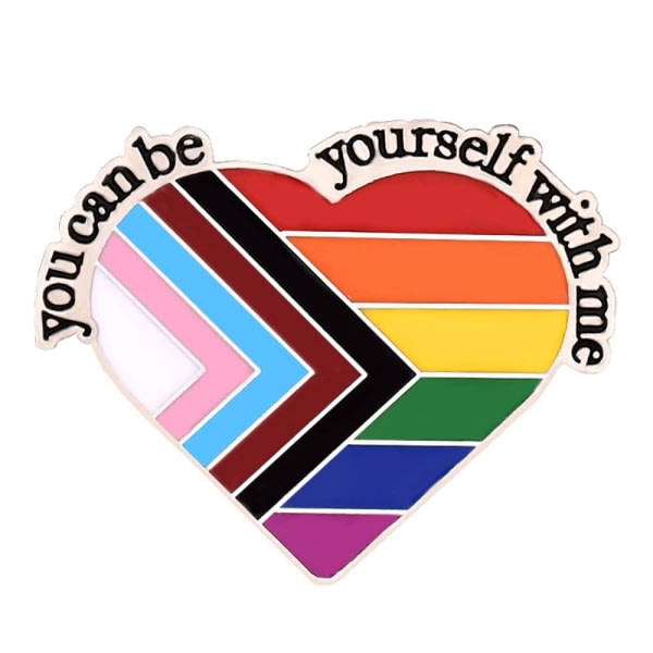 Love Heart Rainbow Lapel Pin Brosch Badge