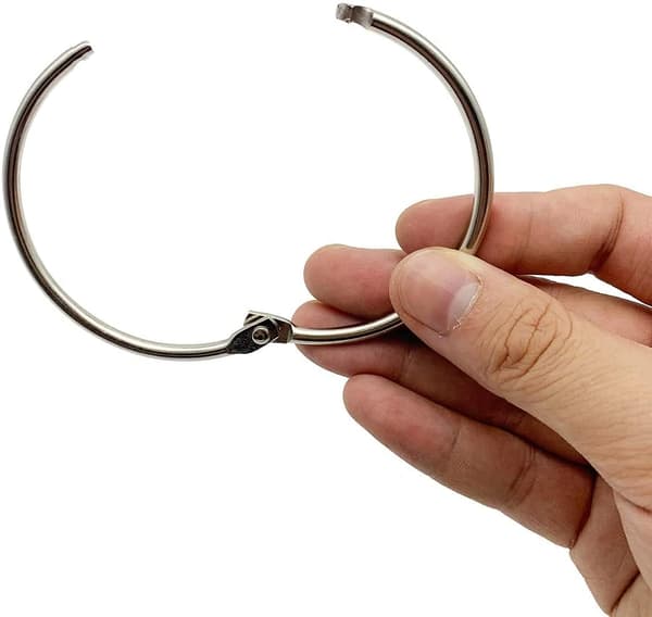 20 duschdraperiringar med metallkrok, 50 mm öppningsbara