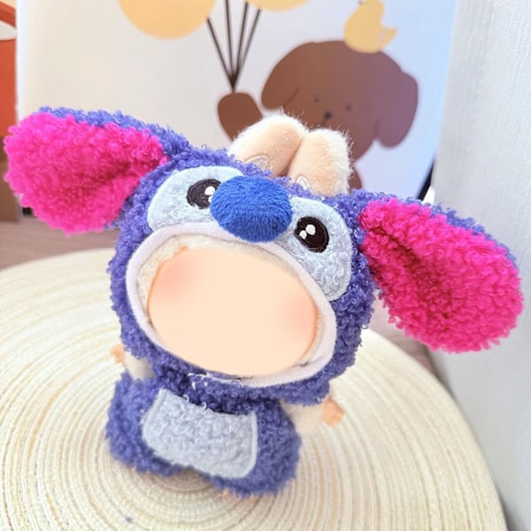 Labubu blå Stitch dukketøj 17 cm dukker, til de bedste gaver ingen dukke