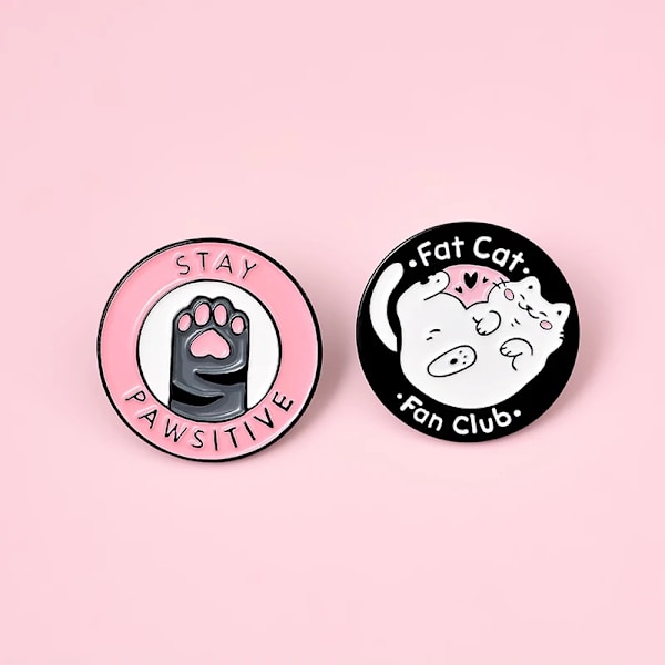 Katter Club Emalj Pin Cat Planet Moon Cafe Paw Badge Anpassade Kitten Brosch Lapel Pin Jeans Skjorta Väska Söt Djur Gods Gåva style4