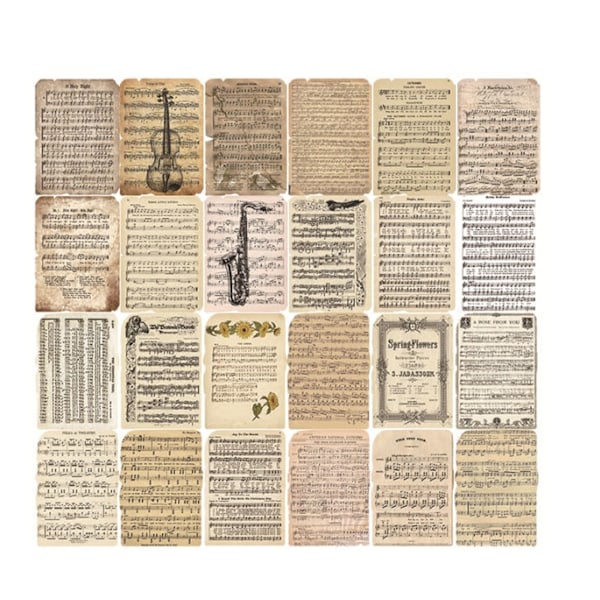 26 ark vintage-arkistointipohjapaperia DIY-käsintehtyjä käsitöitä varten, upea koristeellinen käsityöpaperi taidepäiväkirjanpitoon
