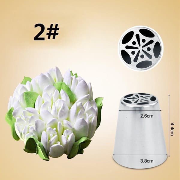Tyller - Rustfrit stål - Russisk - Blomster - Sæt med 7 stk. til engangssprøjtepose